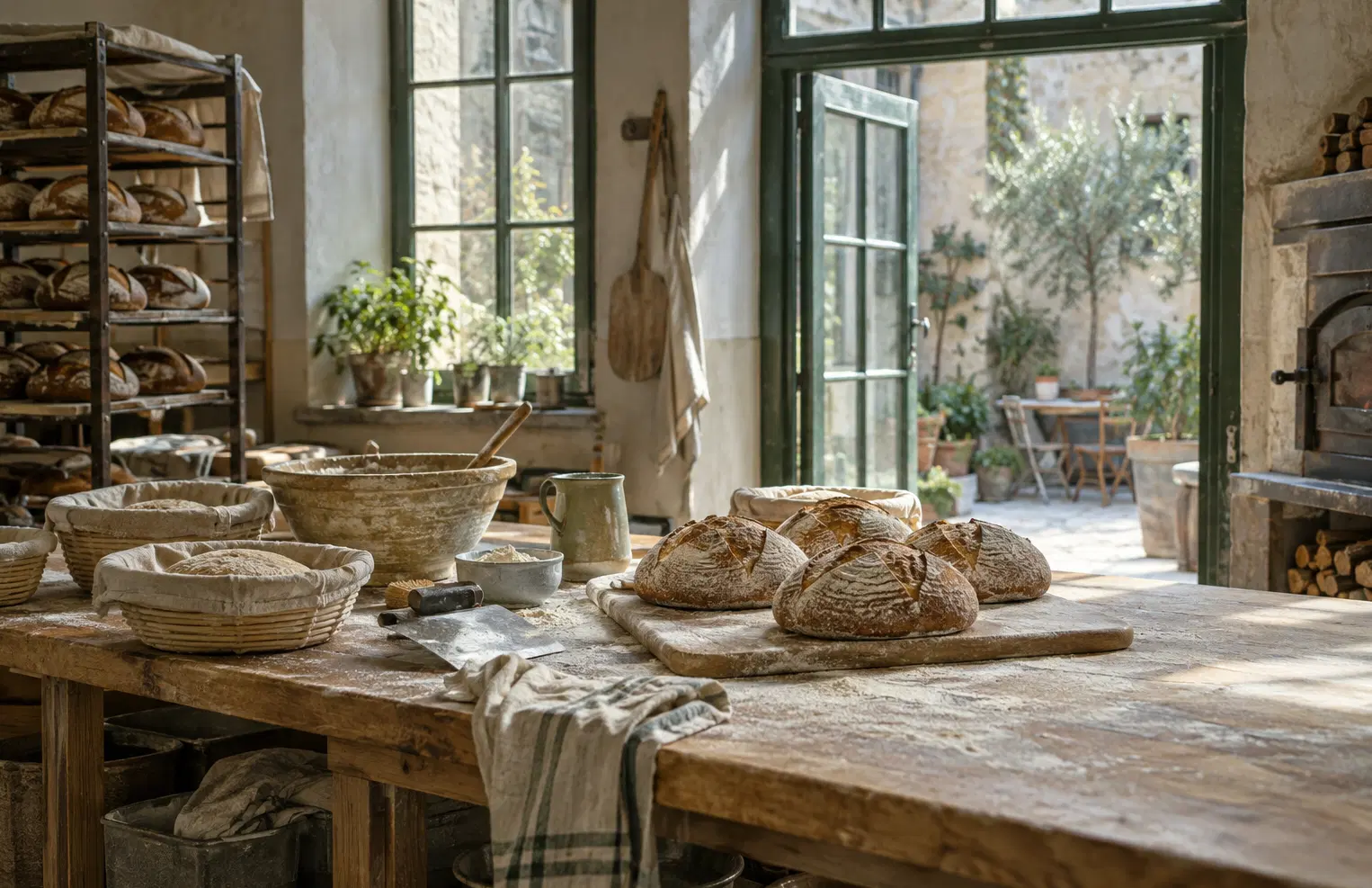Illustration of bakeries and their working space